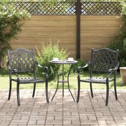 Chaise de jardin 2 pcs Noir 56 x 55 x 92,5 cm Aluminium 523663523663