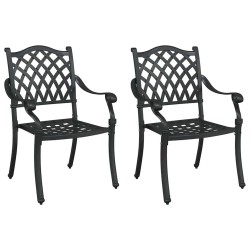Chaise de jardin 2 pcs Noir 56 x 55 x 92,5 cm Aluminium 523663523663