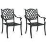 Chaise de jardin 2 pcs Noir 56 x 55 x 92,5 cm Aluminium 523663523663