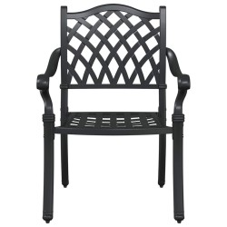Chaise de jardin 2 pcs Noir 56 x 55 x 92,5 cm Aluminium 523663523663