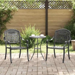 Chaise de jardin 2 pcs Noir 55 x 56,5 x 91cm Aluminium 523666523666
