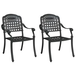 Chaise de jardin 2 pcs Noir 55 x 56,5 x 91cm Aluminium 523666523666