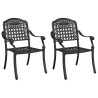Chaise de jardin 2 pcs Noir 55 x 56,5 x 91cm Aluminium 523666523666