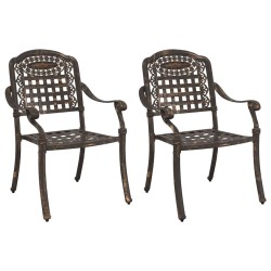 Chaise de jardin 2 pcs Bronze 55 x 56,5 x 91cm Aluminium 523668523668