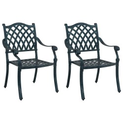 Chaise de jardin 2 pcs Vert 56 x 55 x 92,5 cm Aluminium 523670523670