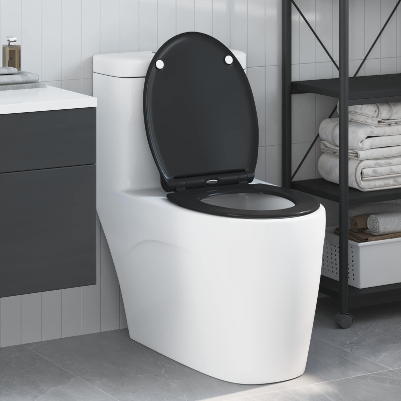 Siège de toilette Noir 47 x 37,5 x 3,8 cm Duroplast 523675523675