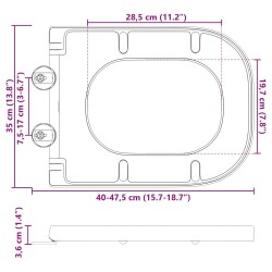 Siège de toilette Noir 47,5 x 35 x 3,6 cm Duroplast 523679523679