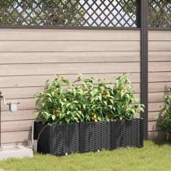 Cache-pot de jardin 3 pcs Noir Plastique 523698523698