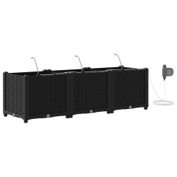Cache-pot de jardin 3 pcs Noir Plastique 523698523698