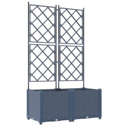 Cache-pot de jardin 2 pcs Gris 80 x 40 x 143 cm Plastique 523699523699