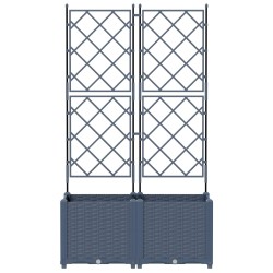 Cache-pot de jardin 2 pcs Gris 80 x 40 x 143 cm Plastique 523699523699