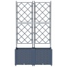 Cache-pot de jardin 2 pcs Gris 80 x 40 x 143 cm Plastique 523699523699