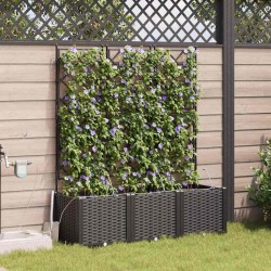 Cache-pot de jardin 3 pcs Noir Plastique 523700523700