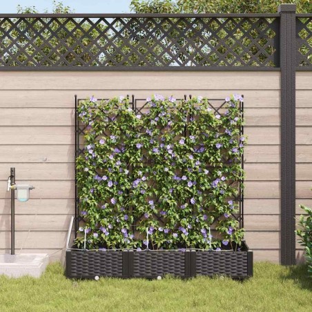 Cache-pot de jardin 3 pcs Noir Plastique 523701523701