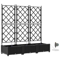 Cache-pot de jardin 3 pcs Noir Plastique 523701523701