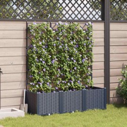 Cache-pot de jardin 3 pcs Gris 120 x 40 x 143 cm Plastique 523702523702