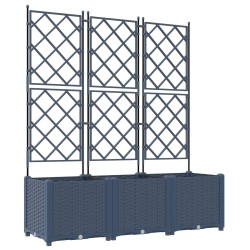 Cache-pot de jardin 3 pcs Gris 120 x 40 x 143 cm Plastique 523702523702