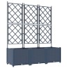 Cache-pot de jardin 3 pcs Gris 120 x 40 x 143 cm Plastique 523702523702