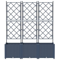 Cache-pot de jardin 3 pcs Gris 120 x 40 x 143 cm Plastique 523702523702