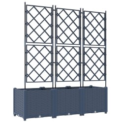 Cache-pot de jardin 3 pcs Gris 120 x 40 x 143 cm Plastique 523702523702