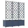 Cache-pot de jardin 3 pcs Gris 120 x 40 x 143 cm Plastique 523702523702