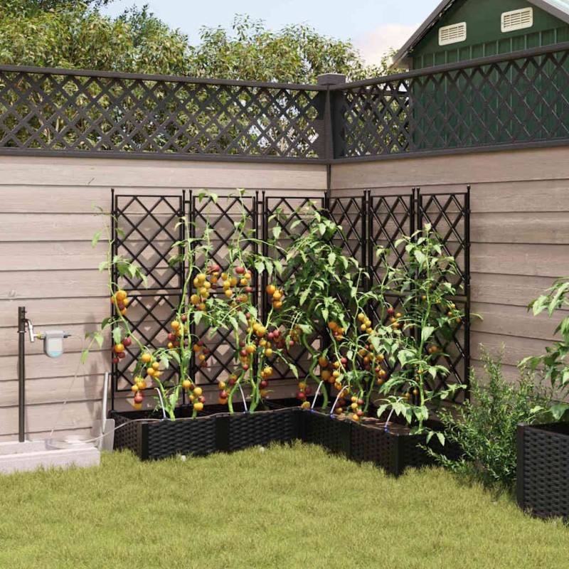 Cache-pot de jardin 5 pcs Noir Plastique 523703523703