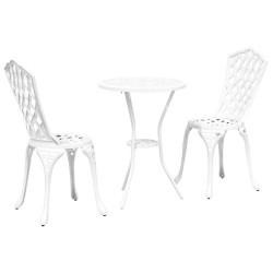 Ensemble bistro de jardin 3 pcs Blanc Aluminium 523704523704