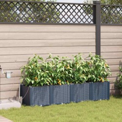 Cache-pot de jardin 4 pcs Gris 160 x 40 x 37,5 cm Plastique 523705523705