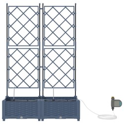 Cache-pot de jardin 2 pcs Gris 80 x 40 x 126 cm Plastique 523706523706