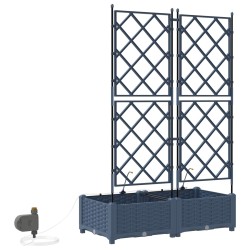 Cache-pot de jardin 2 pcs Gris 80 x 40 x 126 cm Plastique 523706523706