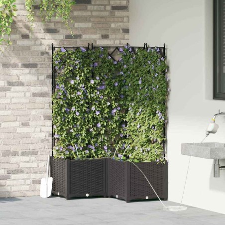 Cache-pot de jardin 3 pcs Noir Plastique 523707523707