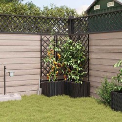 Cache-pot de jardin 3 pcs Noir Plastique 523707523707