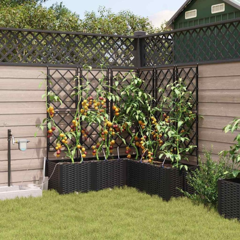 Cache-pot de jardin 5 pcs Noir Plastique 523708523708