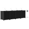Cache-pot de jardin 4 pcs Noir 160 x 40 x 52 cm Plastique 523710523710