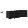 Cache-pot de jardin 4 pcs Noir 160 x 40 x 52 cm Plastique 523710523710