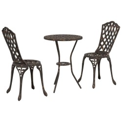 Ensemble bistro de jardin 3 pcs Bronze Aluminium 523714523714