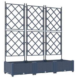 Cache-pot de jardin 3 pcs Gris 120 x 40 x 125,5 cm Plastique 523716523716