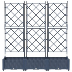 Cache-pot de jardin 3 pcs Gris 120 x 40 x 125,5 cm Plastique 523716523716