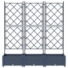 Cache-pot de jardin 3 pcs Gris 120 x 40 x 125,5 cm Plastique 523716523716