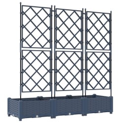Cache-pot de jardin 3 pcs Gris 120 x 40 x 125,5 cm Plastique 523716523716