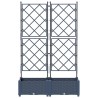 Cache-pot de jardin 2 pcs Gris 80 x 40 x 125,5 cm Plastique 523717523717