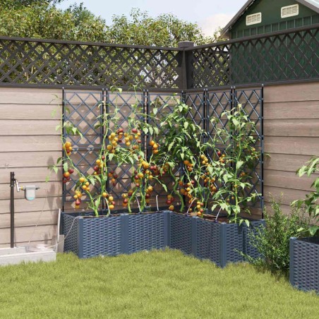 Cache-pot de jardin Gris 40 x 40 x 125,5 cm Plastique 523718523718