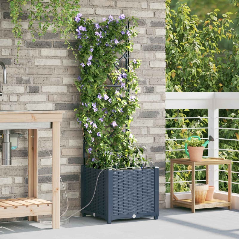 Cache-pot de jardin Gris 40 x 40 x 142 cm Plastique 523719523719