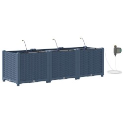 Cache-pot de jardin 3 pcs Gris 120 x 40 x 37,5 cm Plastique 523720523720