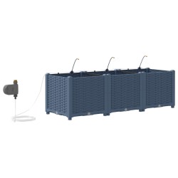 Cache-pot de jardin 3 pcs Gris 120 x 40 x 37,5 cm Plastique 523720523720