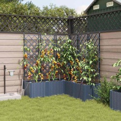 Cache-pot de jardin 3 pcs Gris 80 x 80 x 143 cm Plastique 523722523722