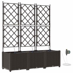 Cache-pot de jardin 3 pcs Marron Plastique 523723523723