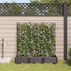 Cache-pot de jardin 3 pcs Marron Plastique 523724523724