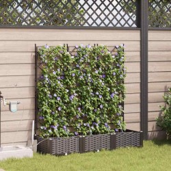Cache-pot de jardin 3 pcs Marron Plastique 523724523724