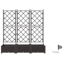 Cache-pot de jardin 3 pcs Marron Plastique 523724523724